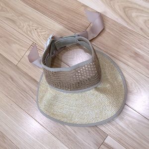 Lulla Collection Visor Sun Hat with bow khaki  NWT